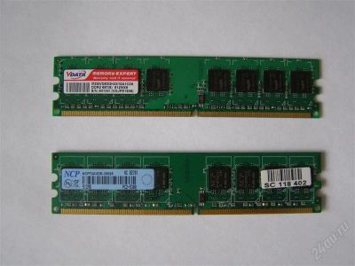 Лот: 1754156. Фото: 1. Две планки памяти DDR2 667 МГц... Оперативная память