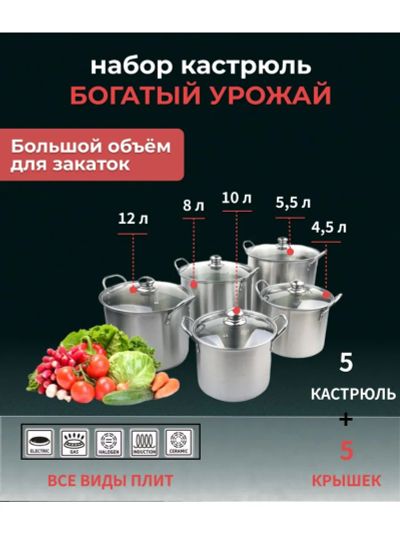 Лот: 21448623. Фото: 1. Набор больших кастрюль(новы),4... Подарки на 8 марта