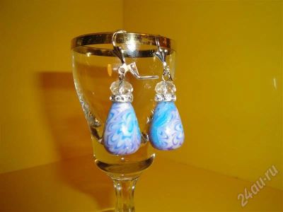 Лот: 298366. Фото: 1. Изделия из полимерной глины серьги... Серьги, каффы