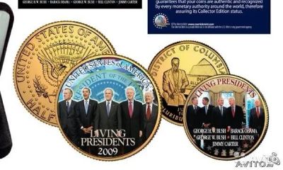 Лот: 8429066. Фото: 1. Набор из 2-х монет США Президенты. Америка