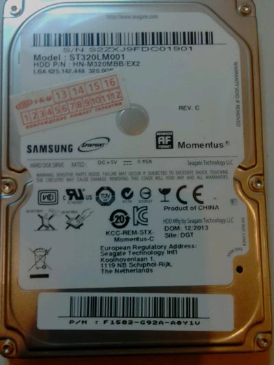 Лот: 7515795. Фото: 1. Жёсткий диск для ноутбука 320Gb... Жёсткие диски (HDD)