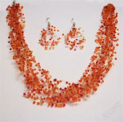 Лот: 1505800. Фото: 1. Воздушное колье из бисера+серьги. Колье