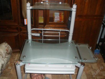 Лот: 1198319. Фото: 1. Компьютерный стол стекло!. Другое (мебель)