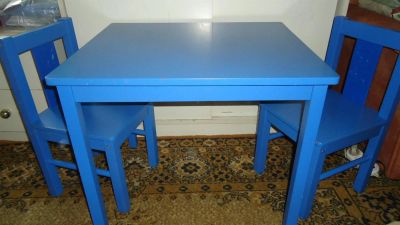 Лот: 3264270. Фото: 1. Стол + 2 стульчика ИКЕА дерево... Столики, стулья, парты