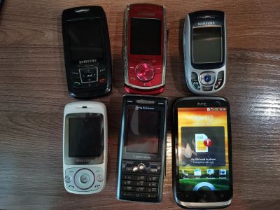 Лот: 19467114. Фото: 1. Телефоны 6 штук. Слайдеры Samsung... Кнопочные мобильные телефоны