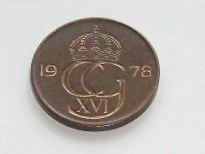 Лот: 10074784. Фото: 1. Монета 5 эри оре пять ери Швеция... Европа