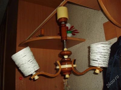 Лот: 1709956. Фото: 1. Люстра c нитяными плафонами. Другое освещение