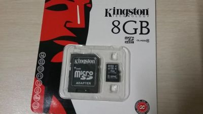 Лот: 7459156. Фото: 1. 8GB Карта памяти MicroSDHC Kingston... Карты памяти