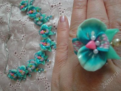 Лот: 288104. Фото: 1. Изделия из полимерной глины комплект... Колье