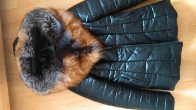 Лот: 4647367. Фото: 1. натуральная зимняя куртка кожа-чернобурка... Верхняя одежда