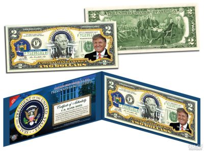 Лот: 8955688. Фото: 1. Банкнота 2 доллара США Д.Трамп... Америка