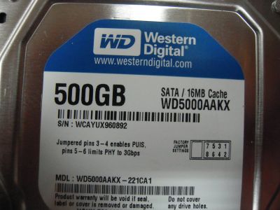 Лот: 13915858. Фото: 1. HDD 500gb SATA, жесткий диск для... Жёсткие диски