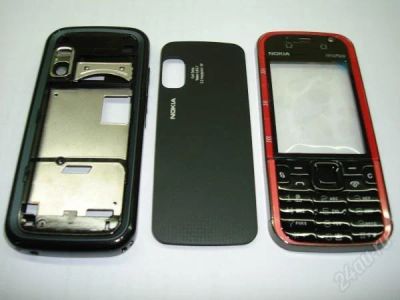 Лот: 1729887. Фото: 1. Корпус Nokia 5730С (с красной... Корпуса, клавиатуры, кнопки