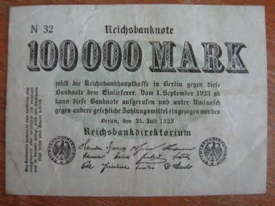 Лот: 17820854. Фото: 1. Германия 100000 марок 1923 года... Германия и Австрия