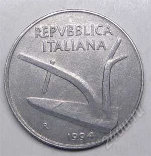 Лот: 1436670. Фото: 1. Италия. 10 лир 1994г. Европа