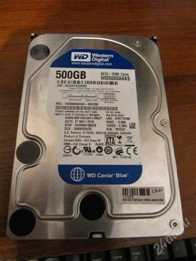 Лот: 1600745. Фото: 1. жесткий диск wd5000aaks 500гб... Жёсткие диски (HDD)