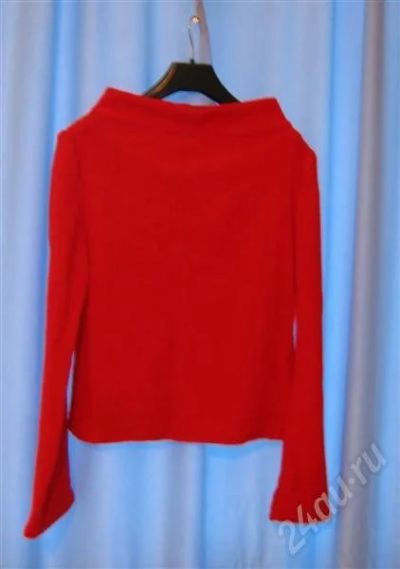 Лот: 241092. Фото: 1. Ярко красный пуловер из трикотажа... Свитеры, толстовки