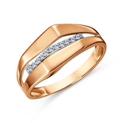 Лот: 23823180. Фото: 1. Золотое кольцо с бриллиантами. Кольца, перстни