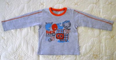 Лот: 5947505. Фото: 1. Толстовка серо-оранжевая с коровкой... Свитера, худи, толстовки