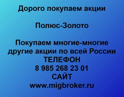 Лот: 25943100. Фото: 1. Купим акции «Полюс Золото» по... Другие (деловые услуги)