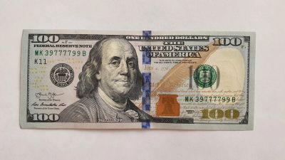 Лот: 20614840. Фото: 1. Банкнота 100 долларов с красивым... Америка