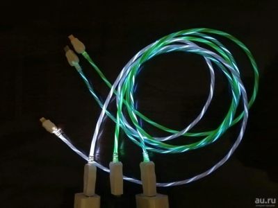 Лот: 15238772. Фото: 1. шнур зарядка светящийся 3 вида... Дата-кабели, переходники