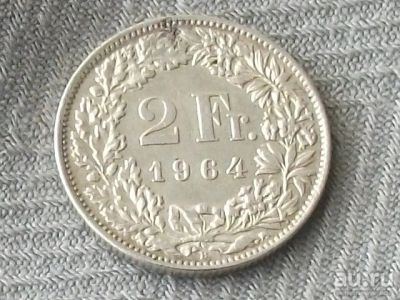 Лот: 16874803. Фото: 1. Монета 2 франк два Швейцария 1964... Европа
