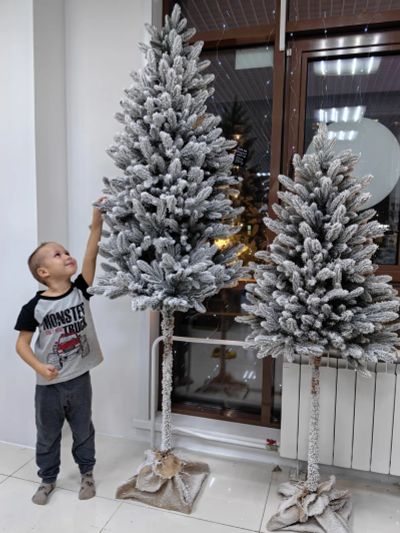 Лот: 25886745. Фото: 1. Елка искусственная литая заснеженная... Ёлки новогодние