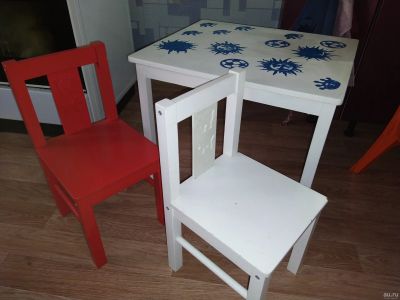 Лот: 18183198. Фото: 1. Столик два стульчика Икея детские... Комплекты детской мебели