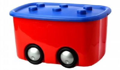 Лот: 20425778. Фото: 1. Ящик для игрушек IDEA Моби бирюзовый... Другое (дети растут)