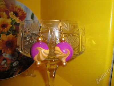 Лот: 299680. Фото: 1. Изделия из полимерной глины серьги... Серьги, каффы