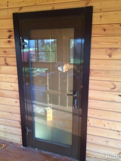 Лот: 18272714. Фото: 1. Алюминиевая дверь со стеклом под... Двери входные