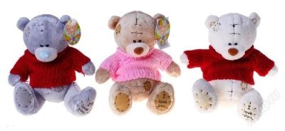 Лот: 2553909. Фото: 1. Мягкая игрушка "Мишка" в вязаной... Мягкие