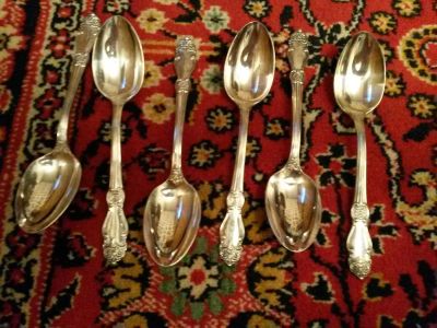 Лот: 6909994. Фото: 1. ложки посеребренные. Столовые приборы, ножи
