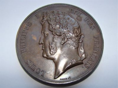 Лот: 19661678. Фото: 1. Бронзовая медаль Луис Филип I... Памятные медали