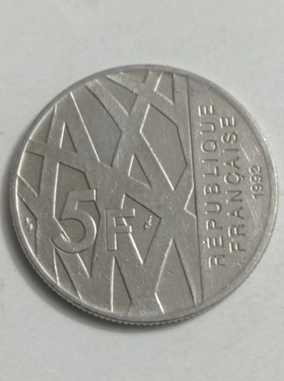Лот: 19615130. Фото: 1. 5 франков 1992 г. Франция. Пьер... Европа