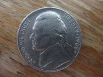 Лот: 21072492. Фото: 1. США 5 центов 1988 года. Америка