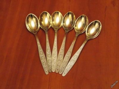 Лот: 5005760. Фото: 1. Набор мельхиоровых чайных ложек... Предметы интерьера и быта