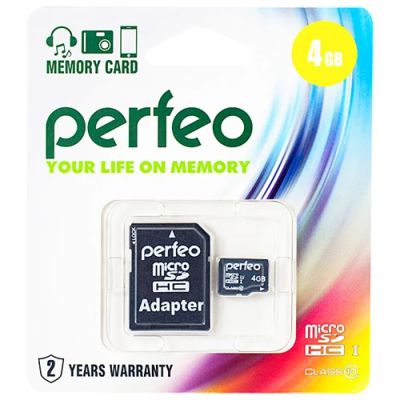 Лот: 1698681. Фото: 1. Карта памяти Perfeo MicroSD 4Gb... Карты памяти