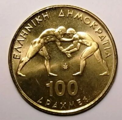 Лот: 3349081. Фото: 1. Греция 100 драхм 1999 года. Чемпионат... Европа