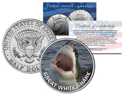 Лот: 10310172. Фото: 1. 50 центов США Большая белая акула... Америка
