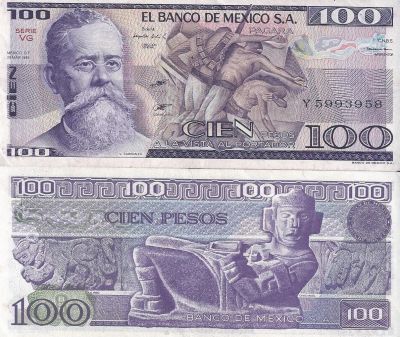 Лот: 18878279. Фото: 1. 100 песо 1982 год . Мексика . Америка
