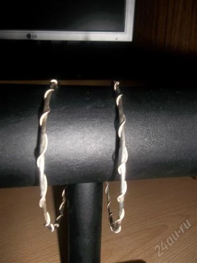 Лот: 1640661. Фото: 1. Серьги конго (серебро). Серьги, каффы