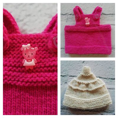 Лот: 25857790. Фото: 1. Вязаная одежда: сарафанчик и шапочка... Куклы и аксессуары