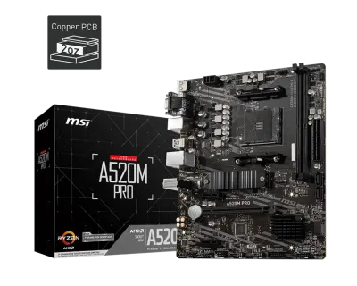 Лот: 25888542. Фото: 1. Материнская плата MSI A520M PRO... Материнские платы