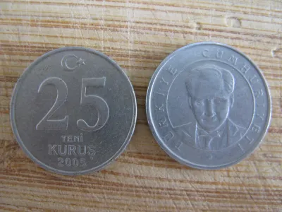 Лот: 21324492. Фото: 1. Монеты Азии. Турция 25 куруш 2005... Ближний восток