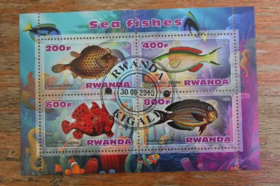Лот: 21541766. Фото: 1. Руанда 2013 Морские рыбки. Малый... Марки