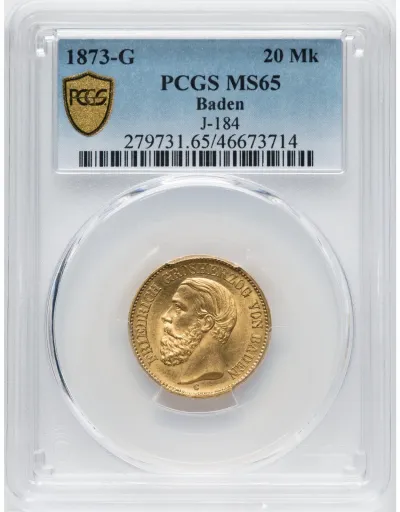 Лот: 21987405. Фото: 1. золотая монета 20 марок 1873 г... Европа