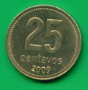 Лот: 8886153. Фото: 1. Аргентина 25 сентаво 2009 (х139... Америка