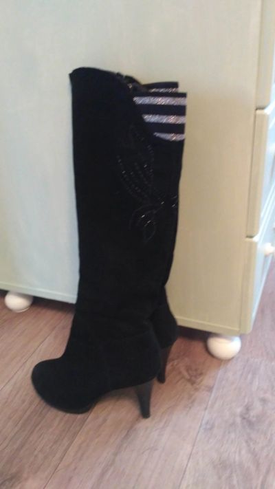 Лот: 12195887. Фото: 1. Сапоги замшевые. Сапоги